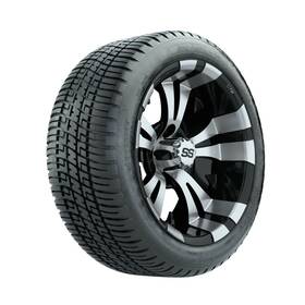 A19-162 Gtw Set Of 2 14 Inch Vampire Machined Golf Cart Wheels On 205/30-14 Street Tires