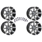 Gtw Tempest Machined Black Golf Cart Wheels Includes Lugs Caps