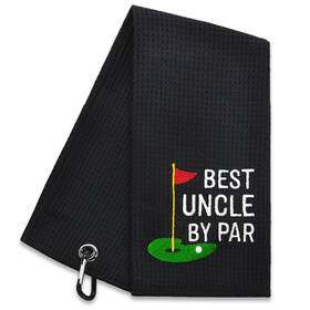 Grm048 Hafhue Best Uncle Embroidered Golf Towel With Clip 15.8 X 23.6 In Black 7