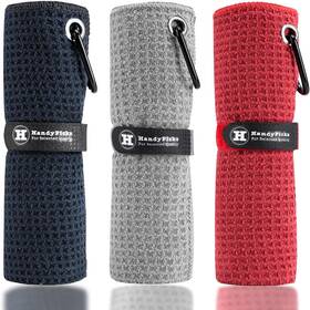 Handy Picks 732688449412 Microfiber Golf Towel 16 Inch X With Black/grey/red