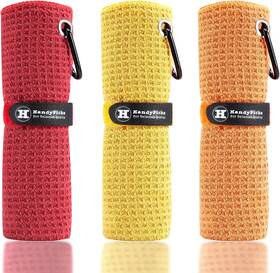 Handy Picks 732688449450 Microfiber Golf Towel 16 Inch X Red/yellow/orange