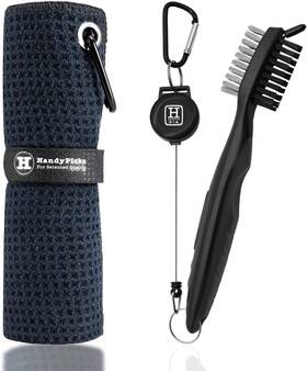Hp-ga-0031 Handy Picks Golf Towel Microfiber Waffle Pattern Small Black