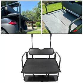 Gnt56214913 Hecasa Flip Rear Seat Kit With Roof Support For 2004-up Club Car Precedent Tempo Golf Cart
