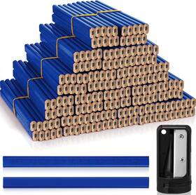 Honoson-sghu25774647 Honoson 202 Pcs Carpenter Pencil Set 200 Flat Construction Pencils Blue