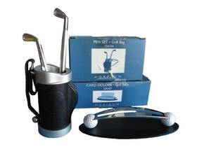 Horizon 783729114790 Golf Bag W 2 Pens Holder And Business Card Desk Et 4pcs By New G