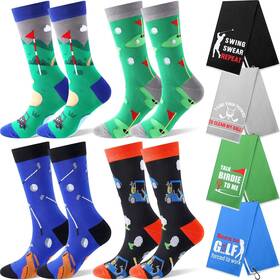 Hunnmingre-goh-thr0005part Hunnmingre 8 Pack Fathers Day Golf Gifts For Men 4 Pairs Socks Pcs Multicolor