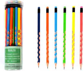 Gb21027-2007 Hxhlyh 30 Pcs Wood-cased Graphite Hb Pre-sharpened Pencils Triangular Multicolor