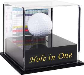 Hyypme 696536902095 Golf Ball Display Case For Hole In One With Scorecard