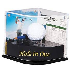Hy208004 Hyypme Golf Ball Display Case For Golfer. Black Throne With Golden Hole-in-one