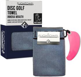 Hyzer Hound Discs 850030320865 Flightowel Disc Golf Towel Microfiber Cloth Gray Pink