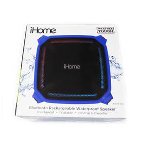 Ihome 047532914238 New Wireless Bluetooth Waterproof Blue Speaker