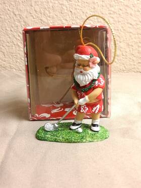 Island Heritage 025598130502 Vintage Hawaiian Golfing Santa Christmas Tree Ornament With Box
