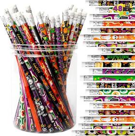 10924 Joyin 48pcs Halloween Pencils Bulk With Eraser Colorful 48 Count Pack Of 1