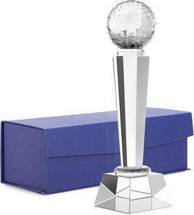 Juvale 194425208803 Crystal Glass Golf Trophy With Elegant Gift Box For Tournaments Clear