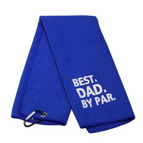 Jxgzso 792323680204 Embroidered Gift Best Dad By Par Golf Towel Blue