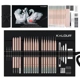 Ka-spk029-ca Kalour 29 Pro Sketching Drawing Pencils Set With Roll-up 1 Count Pack Of