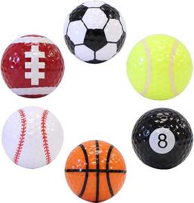 Kisljy 738627578069 Funny Golf Balls Pack Of 6 Novelty For Kids Bright Colors