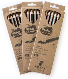 Kt-03b Koala Tools Bear Claw Pencils 3-pack 18 Count Pack Of 1 Red