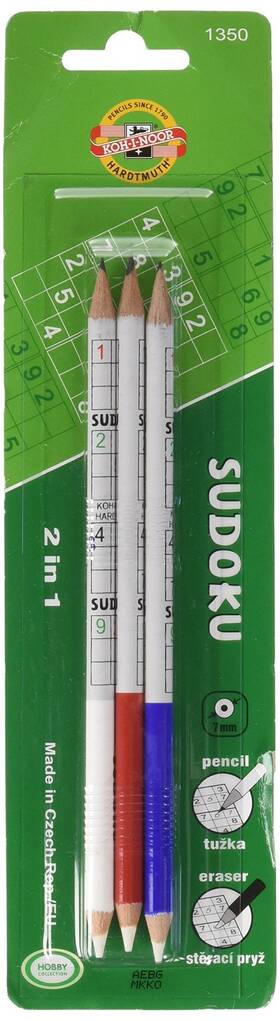 1350003001bl Koh-i-noor 2b Sudoku Graphite Pencil With Eraser 3 Count Pack Of 1 Blue