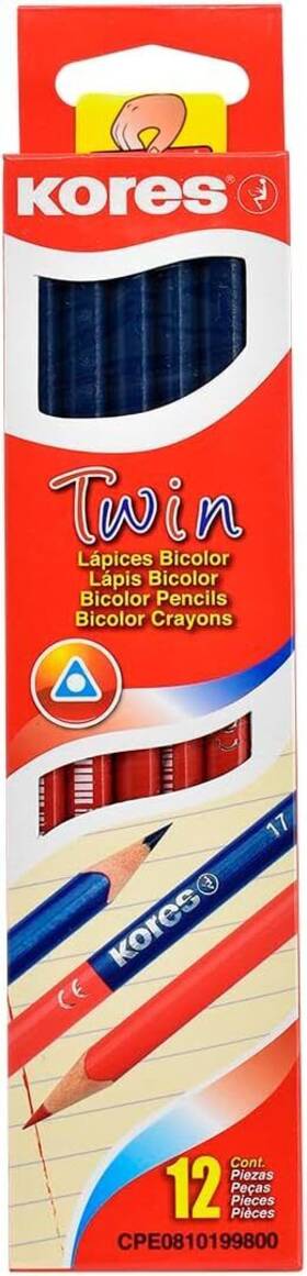 94871 Kores Twin Double-sided Red And Blue Pencils For 12 Count Pack Of 1 Blue/red