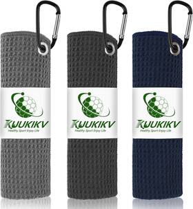 Golftwel003 Kuukikv 3 Pack 16 Inch X Golf Towels For Bags Men Large Blue And Gray 2