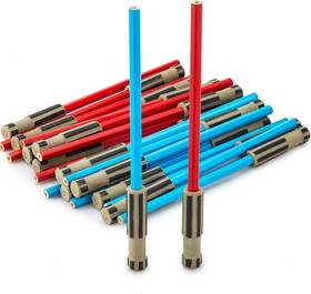 L Lifetime 712758117908 Light Saber Pencils Party Favors Set For Kids 24 Pack Of Red And Blue