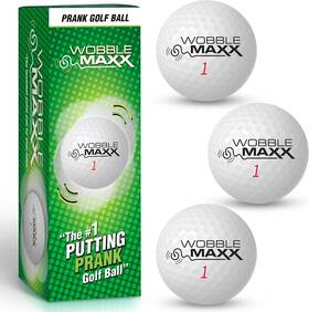 Laughing Smith 196852716555 3-pack Prank Golf Balls - Wobble Maxx Unputtable White