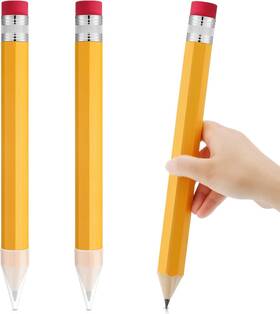 Leinuosen-pencil-09 Leinuosen 3 Pcs Giant Pencils 14 Inch Wood Big 1 Count Pack Of Yellow