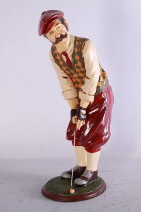 Sp012-hfgai-h Lmtreasures Golfer Gift Aiming Resin Small Table Top Statue Present Display Collectible Prop