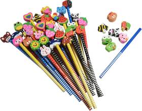 20211222 Lovezella 28pcs Assorted Cartoon Stripe Colored Wooden 1 Count Pack Of