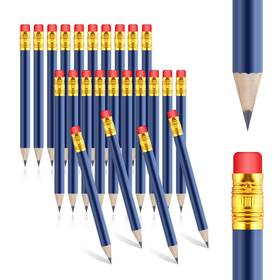 Lusofie 586132 1 V7ejllpa 24 Pcs Mini Hexagonal Graphite Pencils With Erasers Blue Hb