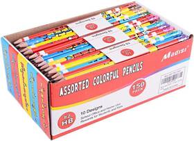 Mp-tm-150c Madisi Assorted Colorful Pencils Incentive 15 Count Pack Of 10 Black