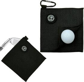 Tw01 Magolfin Small Magnetic Golf Towel With Clip Microfiber Waffle Design - Black