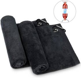 Merssyria 606098789096 Golf Towels Microfiber Towel For Bags Club Ball Small Black