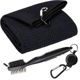 2343728986 Mile High Life Golf Towels - Microfiber 16 Inch X 24 Black Towel Brush