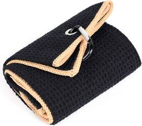 Mile High Life 761276736092 Tri-fold Golf Towel Premium 16 Inch X21 Black/yellow Edge