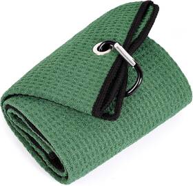 Mile High Life 761276736139 Tri-fold Golf Towel Premium Microfiber Fabric 16 Inch X21 Green