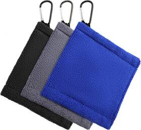 Gbt-03 Minglitai 3-pack Golf Ball Towel 5.5 Inch X5.5 Pocket Small Black Gray Blue