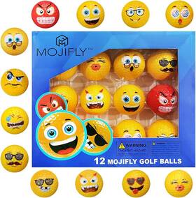 Mojifly 649754512553 Golf Balls Novelty Funny Kids For Gifts Yellow/red