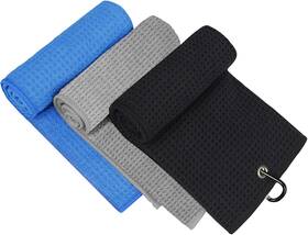 Mosumi 791783953910 Golf Towel 3 Pack Microfiber Towels 16 Inch X Blue/black/gray