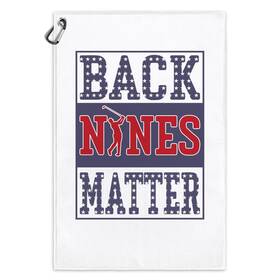 Ugt015 Msticey Back Nines Matter Funny Printed Microfiber Golf 23.5x15.5 White