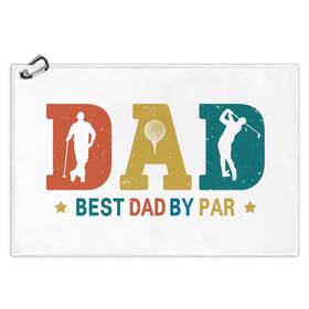 Ugt025 Msticey Best Dad By Par Printed Microfiber Golf Towel With 23.5x15.5 White