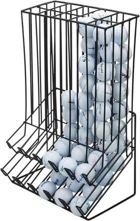 Spo0948blk  Mygift 90 Capacity Golf Ball Holder - Black Metal Basket Mini