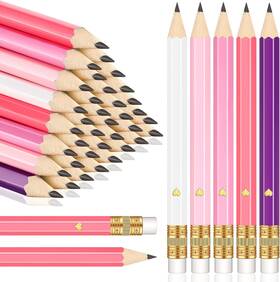 Pencils-02 Nezyo 80 Pcs Mini Pencils With Eraser 1 Count Pack Of Pink Dream Color