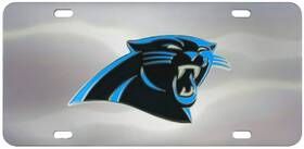 27349 Nfl Team Die Cast License Plate Carolina Panthers Chrome New