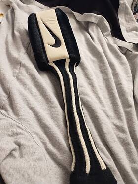 N8165 Nike Vintage Graphite Head Cover Black Plush/bone Suede With 10 Inch Knit Sock