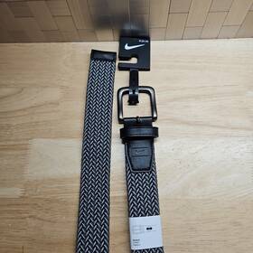 S5045063a Nike Men G-flex Woven Stretch Dark Grey White Golf Belt Size Medium 34-36