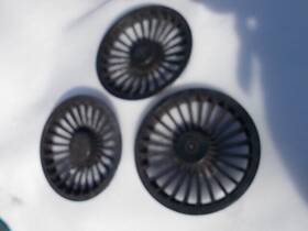 4647 Nivel 8 Inch Black And Chrome Turbine Golf Cart Wheel Cover Hub Caps Set Of 3