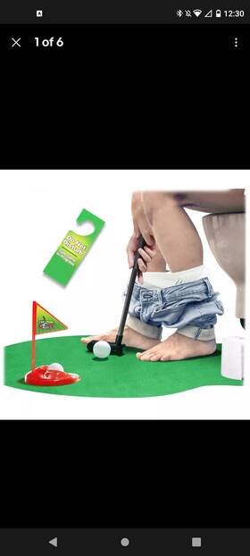 Novelty Place 689323811038 Toilet Golf Game Set - Practice Mini In Restroom Bathroom Funny Gag Gifts
