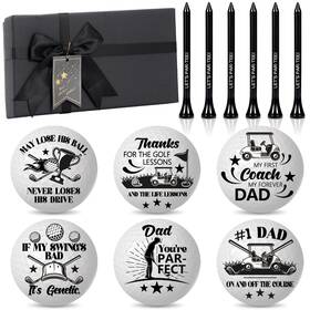 Obusatt Mg1647 6 Packs Father S Day Golf 4.27/1.68inch 4.27cm/1.68cm Black White